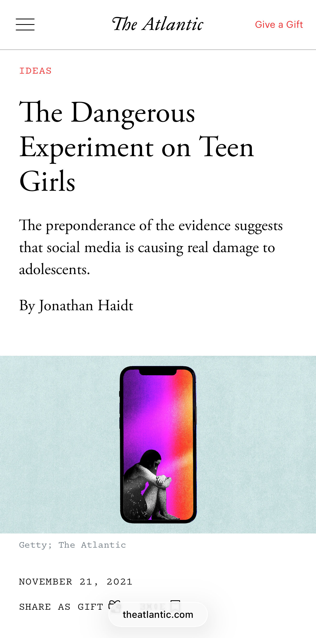 Screenshot of TheAtlantic.com