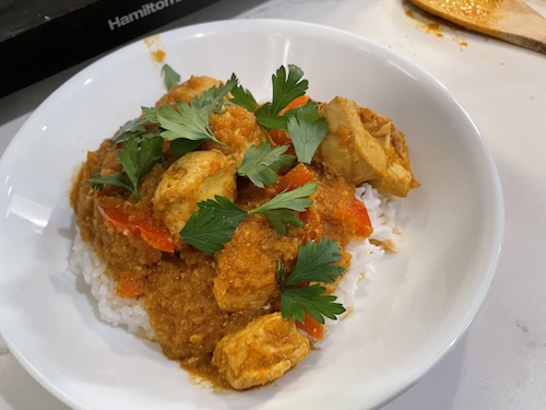 Chicken pepper curry from the Indian Cooking Course