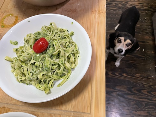 Tagliatelle with pesto