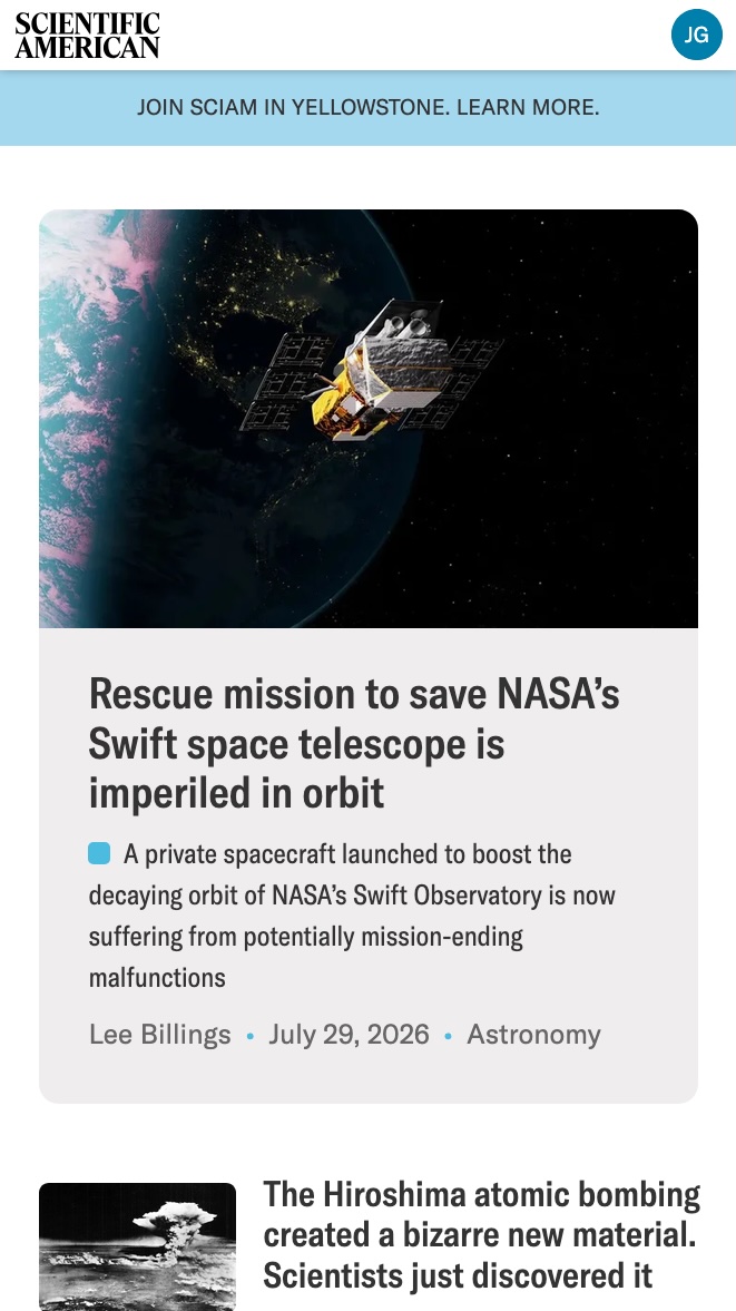 Screenshot of ScientificAmerican.com