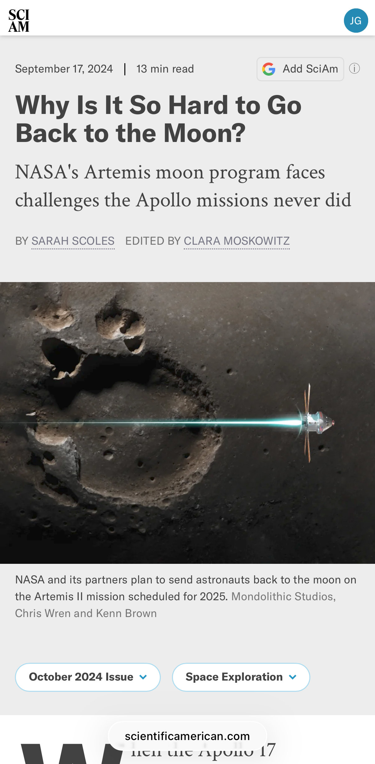 Screenshot of ScientificAmerican.com